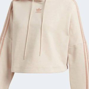 Adidas Cropped Hoodie Linen Colour (Cream)